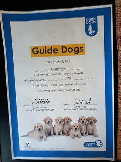 Guide Dogs sponsorship